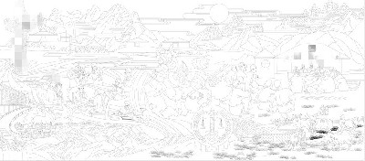 法院浮雕壁畫原創手繪設計稿