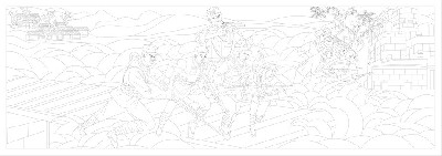 紅色黨建浮雕雕塑原創(chuàng)手繪設計稿