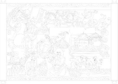 民族團結浮雕雕塑原創手繪設計稿