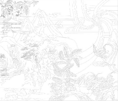 山水風(fēng)景浮雕雕塑原創(chuàng)手繪設(shè)計稿