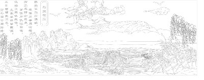 山水風(fēng)景浮雕雕塑原創(chuàng)手繪設(shè)計稿