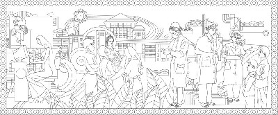 中醫文化浮雕雕塑原創手繪設計稿