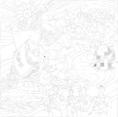 紅色黨建浮雕雕塑原創(chuàng)手繪設(shè)計(jì)稿