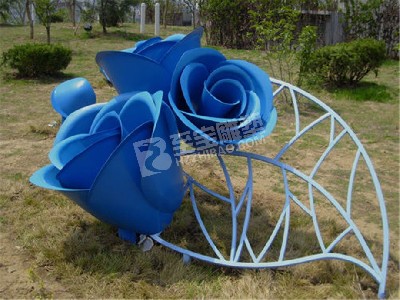 園林創意花朵不銹鋼雕塑定制