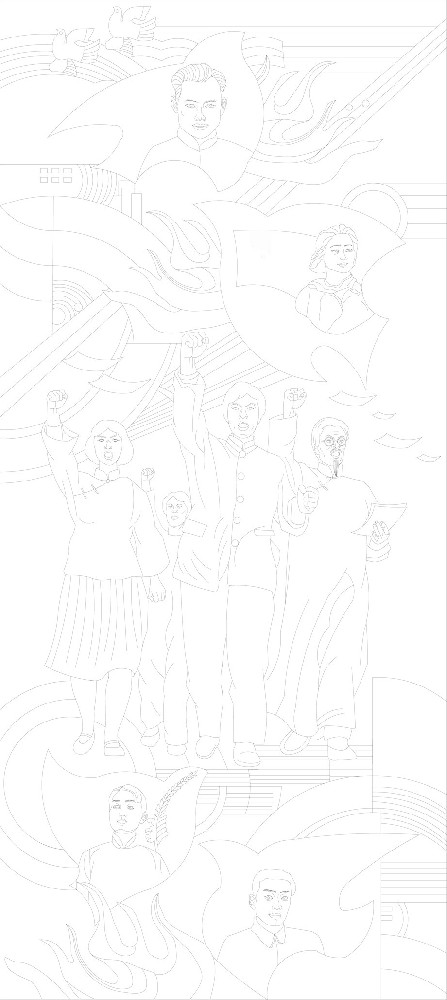 紅色黨建浮雕雕塑原創手繪設計稿