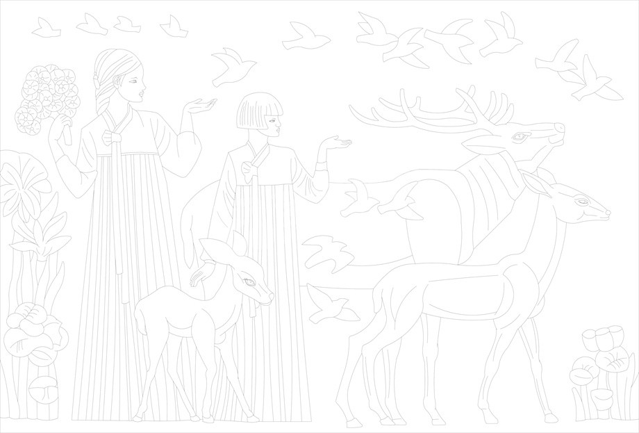 民族團結浮雕雕塑原創手繪設計稿